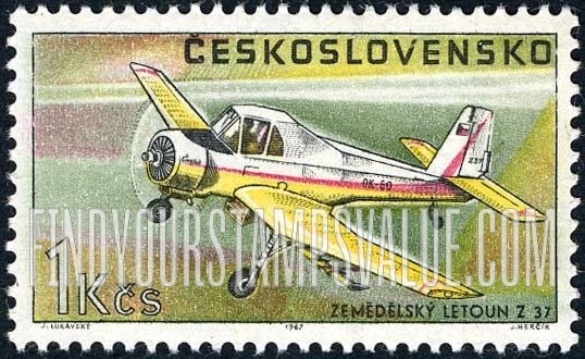 FindYourStampsValue: AIR POST STAMPS - Airplanes: Crop-spraying plane Z-37
