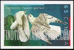 FindYourStampsValue: Bird Paintings by John James Audubon: Gyrfalcon