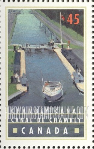 FindYourStampsValue: Canals of Canada: Chambly Canal, Quebec