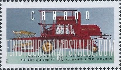 FindYourStampsValue: Historic Vehicles Type of 1993: 1942 Massey-Harris No. 21 self-propelled combine