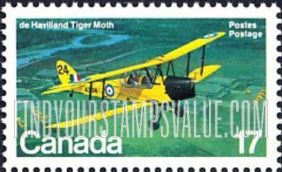 FindYourStampsValue: de Havilland Tiger Moth