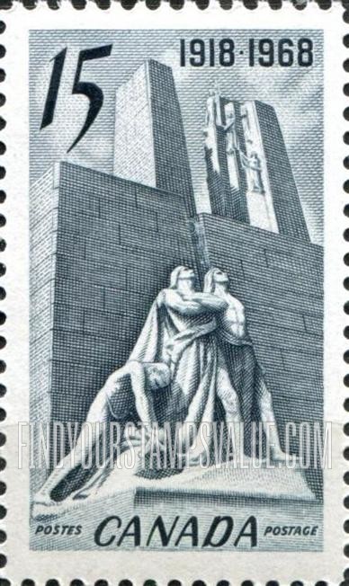 FindYourStampsValue: Canadian Memorial, Near Vimy, France
