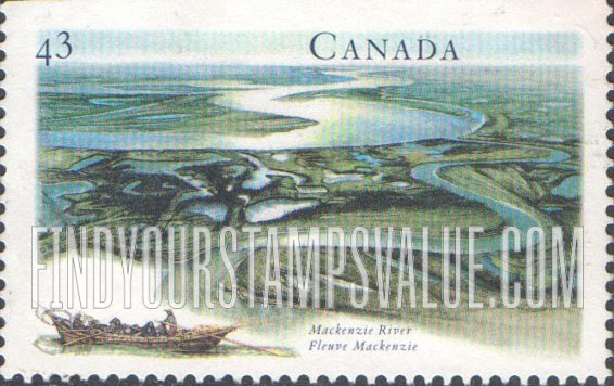 FindYourStampsValue: Canadian Rivers Type of 1991: Mackenzie