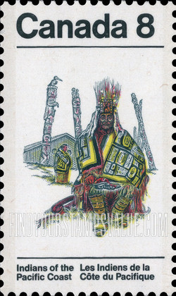 FindYourStampsValue: Indians of Canada: Chief wearing Chilkat blanket