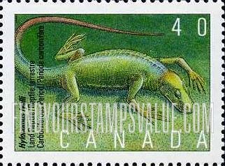 FindYourStampsValue: Prehistoric Life Type of 1990: Land reptile