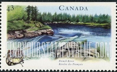 FindYourStampsValue: Canadian Rivers Type of 1991: French