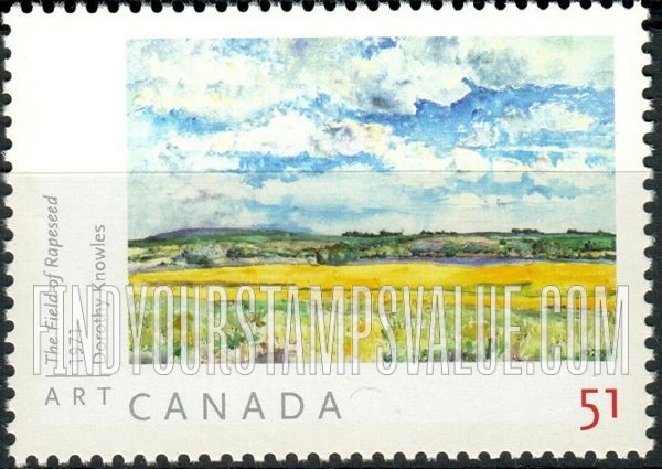 FindYourStampsValue: Paintings by Dorothy Knowles: The Field of Rapeseed.