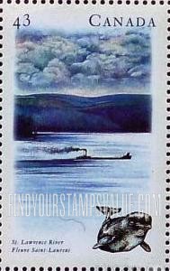 FindYourStampsValue: Canadian Rivers Type of 1991: St.Lawrence