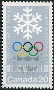 FindYourStampsValue: Snowflake, Winter Olympics’ Emblem