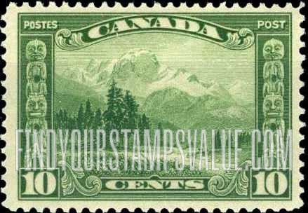 FindYourStampsValue: Mt. Hurd from Bell-Smith’s Painting “The Ice-crowned Monarch of the Rockies”