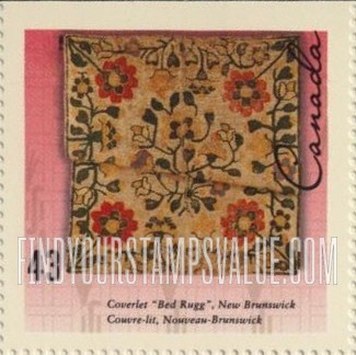 FindYourStampsValue: Booklet Stamps: Coverlet, New Brunswick