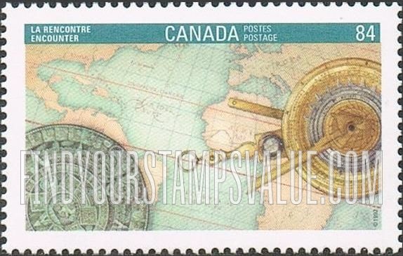 FindYourStampsValue: World map, nocturnal and Aztec calendar stone