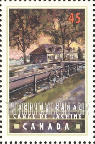FindYourStampsValue: Canals of Canada: Lachine Canal, Quebec