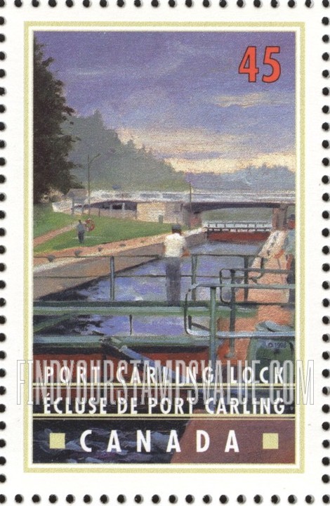 FindYourStampsValue: Canals of Canada: Port Carling Lock, Ontario.