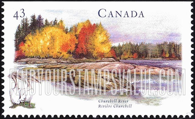 FindYourStampsValue: Canadian Rivers Type of 1991: Churchill