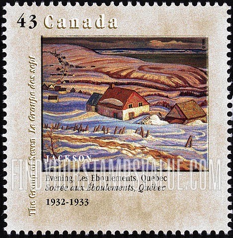FindYourStampsValue: Evening, Les Eboulements, Quebec, by A.Y. Jackson