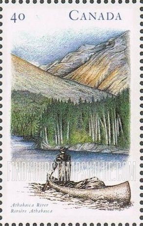 FindYourStampsValue: Canadian rivers: Athabasca