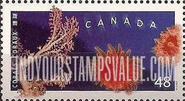 FindYourStampsValue: North Atlantic Pink Tree, Pacific Orange Cup and North Pacific Horn Corals