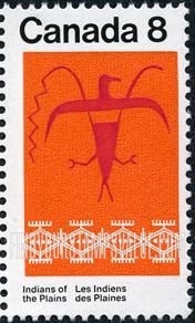 FindYourStampsValue: Indians of Canada: Thunderbird, Assiniboin Pattern