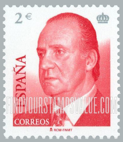 FindYourStampsValue: King Juan Carlos Type of 2001 With Euro Denominations Only