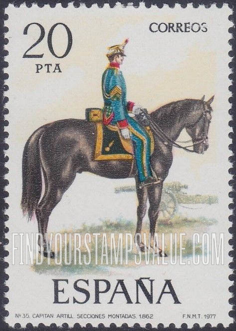 FindYourStampsValue: Uniforms: Artillery Captain, Mounted, 1862
