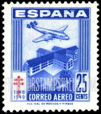 FindYourStampsValue: Postal Tax Air Post: Tuberculosis Fund, Plane over Sanatorium