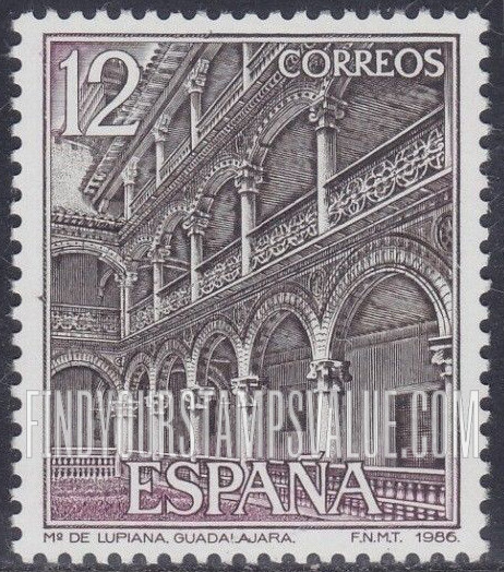 FindYourStampsValue: Tourism. Historic sites: Inner courtyard, La Lupiana Monastery, Guadalajara