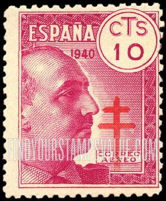 FindYourStampsValue: Postal Tax Air Post: Tuberculosis Fund, General Franco