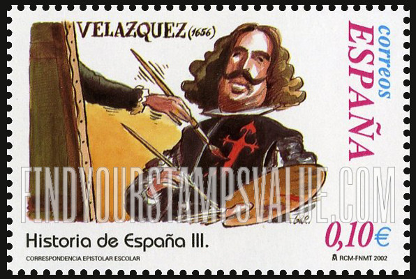 FindYourStampsValue: Letter Writing Type of 1998: Painting of “Las Meninas” by Diego Velázquez, 1656