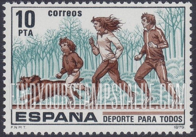 FindYourStampsValue: Sport for All: Family jogging, and dog