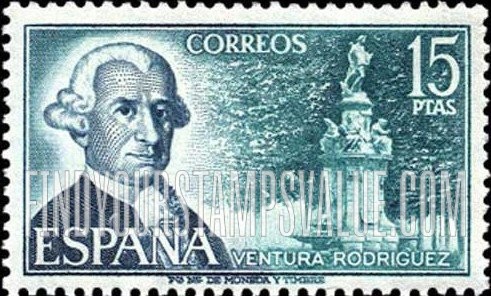 FindYourStampsValue: Great Spanish Architects: Ventura Rodriguez and Apollo Fountain