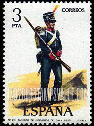 FindYourStampsValue: Uniforms: Engineer in dress uniform, 1825