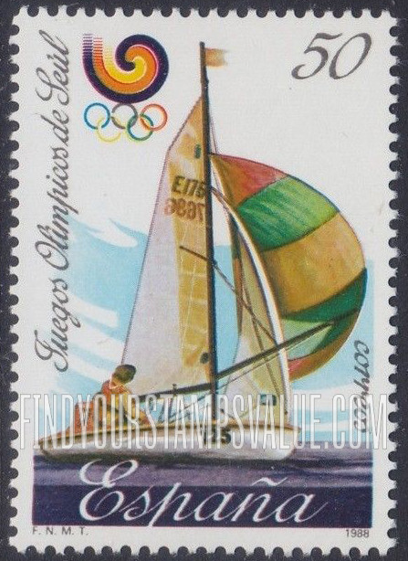 FindYourStampsValue: 1988 Summer Olympics, Seoul: Yachting