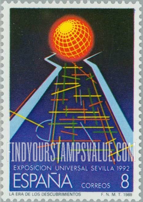 FindYourStampsValue: Era of Discoveries: Road to globe, rays of light