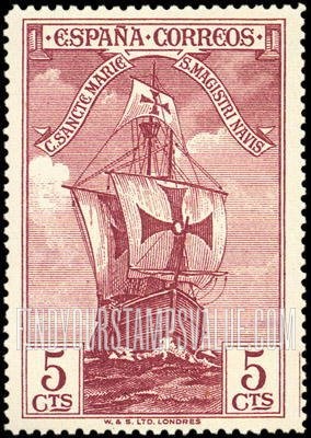 FindYourStampsValue: Bow of “Santa Maria”