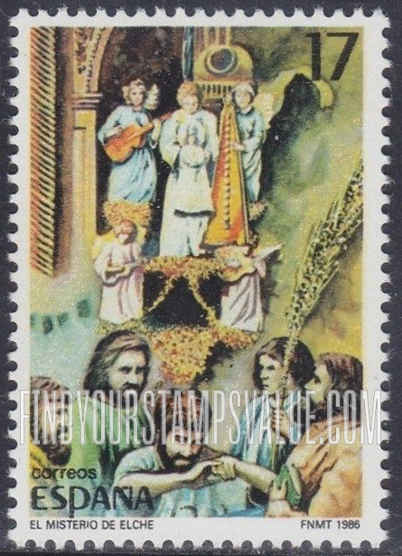 FindYourStampsValue: Mystery of the Virgin’s Death Festival Elche: Angels carrying soul