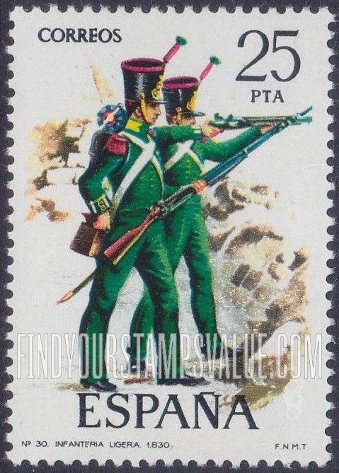 FindYourStampsValue: Uniforms: Infantry riflemen, 1830