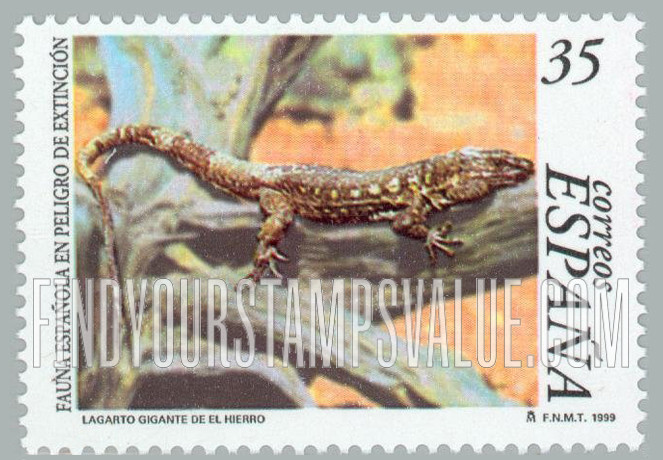 FindYourStampsValue: Endangered Fauna Type of 1997: Gallotia simonyi machadoi