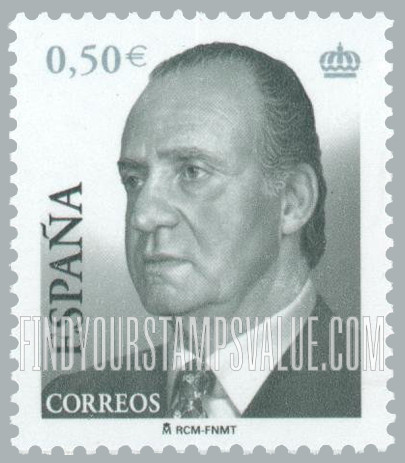 FindYourStampsValue: King Juan Carlos Type of 2001 With Euro Denominations Only