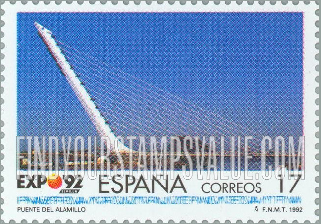 FindYourStampsValue: Expo ’92, Seville: Alamillo Bridge
