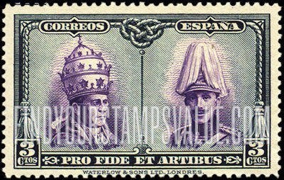 FindYourStampsValue: Semi-Postal: Catacombs Restoration, Santiago, Pope Pius XI and King Alfonso XIII