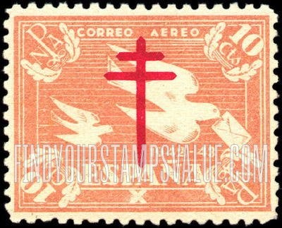 FindYourStampsValue: Postal Tax Air Post: Tuberculosis Fund, Lorraine Cross and Doves