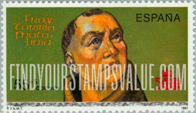 FindYourStampsValue: Semi-Postal: Discovery of America, 500th Anniversary, 1992, Friar Toribio de Paredes, monk