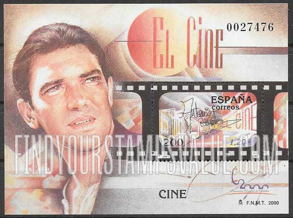 FindYourStampsValue: España 2000 International Philatelic Exhibition, Signature of Antonio Banderas, movie star: Illustration reduced