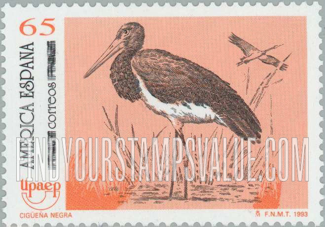 FindYourStampsValue: Endangered birds: Ciconia Nigra
