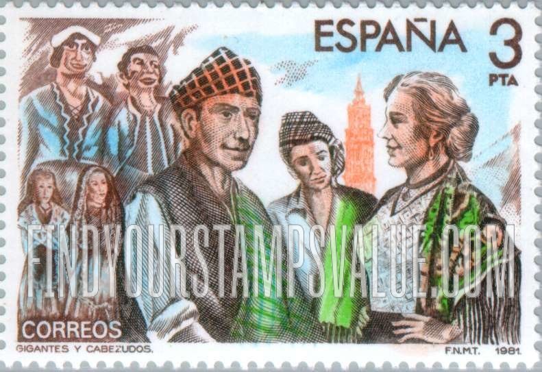 FindYourStampsValue: Operetta composers and scenes from their works: Gigantes and Cabezudos