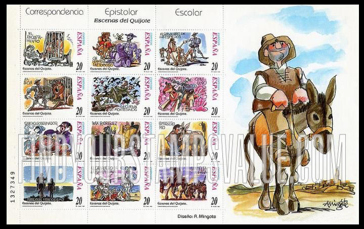 FindYourStampsValue: Letter Writing, Scenes from “Don Quixote”