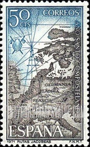 FindYourStampsValue: Map with Main European Pilgrimage Routes