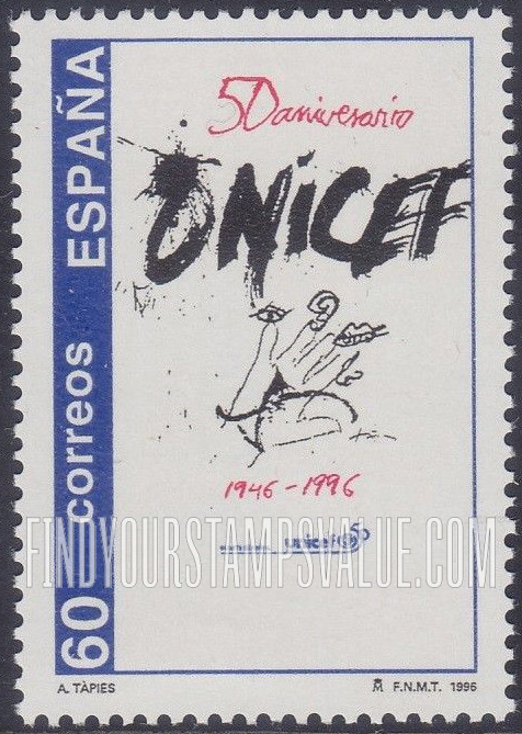 FindYourStampsValue: UNICEF, 50th Anniversary