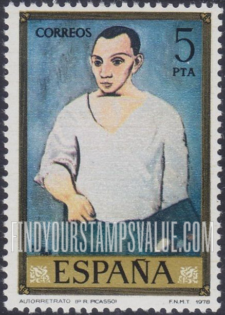 FindYourStampsValue: Pablo Picasso, Self-portrait